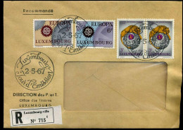 Registered Cover - 'Direction Des P. Et T., Office Des Timbres, Luxembourg' - Lettres & Documents