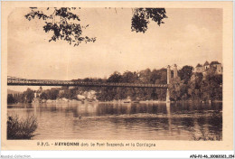 AFGP2-46-0163 - MEYRONNE - Le Pont Suspendu Et La Dordogne  - Autres & Non Classés