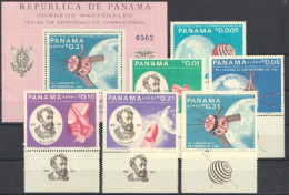 Panama 1966, Verne, Space, Submarine, 6val +BF - Schriftsteller