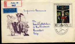 Registered Cover From Bratislava To Brussels, Belgium - Covers & Documents