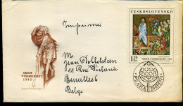 Cover From Prague To Brussels, Belgium - Cartas & Documentos