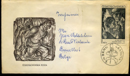 Cover From Brno To Brussels, Belgium - Lettres & Documents