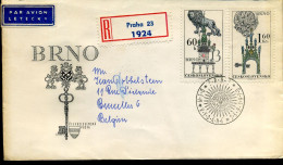 Registered Cover From Brno To Brussels, Belgium - Cartas & Documentos