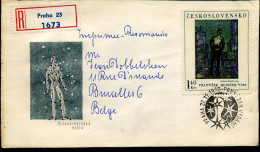 Registered Cover From Prague To Brussels, Belgium - Briefe U. Dokumente