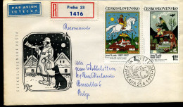 Registered Cover From Prague To Brussels, Belgium - Storia Postale