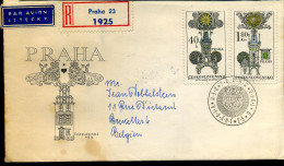 Registerd Cover From Prague To Brussels, Belgium - Lettres & Documents