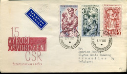 Cover From Prague To Brussels, Belgium - Cartas & Documentos