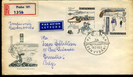 Registered Cover From Prague To Brussels, Belgium - Briefe U. Dokumente