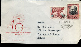 Cover Front From Prague To Bruxelles, Belgium - Covers & Documents