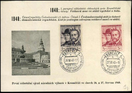 Czechoslovakia Kromeriz 26.VI.1948 / 100 Years Of Czech National Life At Kromeriz - Exhibition - Square And Castle - Brieven En Documenten