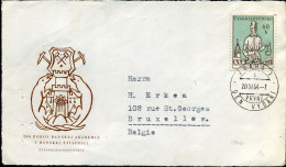 Cover Front From Prague To Bruxelles, Belgium - Lettres & Documents