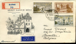 Registered Cover From Prague To Brussels, Belgium - Brieven En Documenten