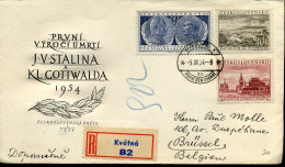 Registered Cover From Prague To Brussels, Belgium - Covers & Documents