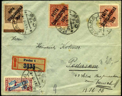 Registered Cover - 'Posta Ceskoslovenska 1919'  (1 Stamp Is Imperforated) - Brieven En Documenten