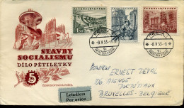 Cover From Prague To Brussel, Belgium - Lettres & Documents
