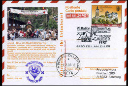 Postkarte - 79. Ballon Postflug - Gauderfest - Bordsstempel SUMSI OE-AZR - Ballonpost