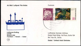 Postkarte - Lufthansa Erstflug LH 630, Airbus A300, Frankfurt-Kuwait-Dubai - Covers & Documents