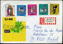 Registered Cover To Aalst, Belgium - 'BASF' - Lettres & Documents