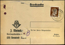 Postkarte Mit Rechnung - 'J. Meincke, Verlagsbuchhandel, Neuwied ' - Briefe U. Dokumente