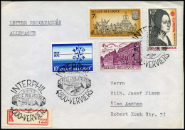 Lettre Recommandée De Verviers à Aachen, Allemagne - 'Interphil, Cercle Philatélique, Verviers' - Cartas & Documentos