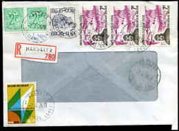 3 X 1782, 2 X 1671 + 1744 Op Aangetekende Envelop - Storia Postale