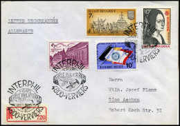 Lettre Recommandée De Verviers à Aachen, Allemagne - 'Interphil, Cercle Philatélique, Verviers' - Covers & Documents