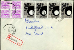 Aangetekende Cover Naar Brussel : N° 4 X 1850 + 4 X 1995 -- Duisburg - Lettres & Documents