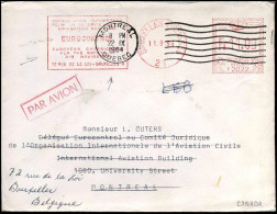 Cover To Montreal, Returned To Brussels, Belgium - 'Eurocontrol' - Lettres & Documents