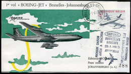 First Flight Boeing-Jet Brussel-Johannesburg - SABENA - Cartas & Documentos