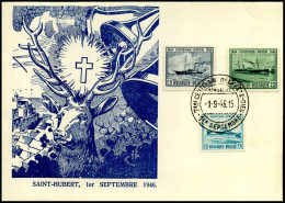 725/27 Op Souvenir - Saint-Hubert, 1er Septembre 1946 - Brieven En Documenten