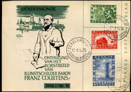 Bijzonder Postzegelblad 823/25 - Onthulling Borstbeeld Kunstschilder Baron Franz Courtens - Brieven En Documenten