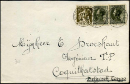 Cover Naar Coquilhatstad, Bekgisch Congo - N° 337 + 2 X 401 - Briefe U. Dokumente
