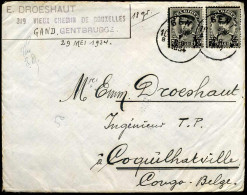 Cover Naar Coquilhatville, Congo-Belge, N° 2 X 384 - Storia Postale