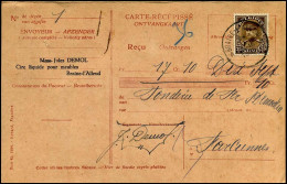 N° 341 Op Ontvangkaart / Carte-Récépisse  - Cartas & Documentos