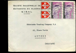 Cover To Antwerp, Belgium - 'Société Industrielle De Batiments En Algérie - S.I.B.A.L.' - Brieven En Documenten