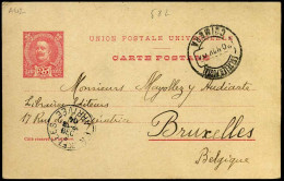 Bilhete Postal 25 Reis To Brussels, Belgium - 30/11/1904 - Ganzsachen