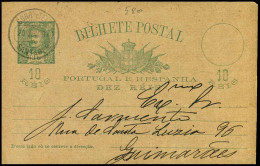 Bilhete Postal 10 Reis To Guimaraes - 21/06/1897 - Postal Stationery