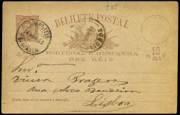 Bilhete Postal To Lisboa 16/04/1891 - Enteros Postales