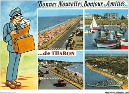 AFQP4-44-0324 - THARON - L'esplanade - Le Port Et La Plage  - Tharon-Plage