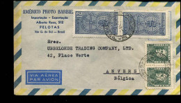 Airmail Cover To Antwerp, Belgium - "Americo Proto Barbieri, Imporaçao-Exportaçao, Pelotas" - Airmail