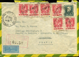 Registered Cover To Strasbourg, France - Brieven En Documenten