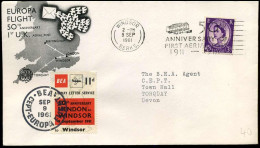 Cover - Europa Flight 50th Anniversary 1st U.K. Aerial Post - CEPT - Brieven En Documenten