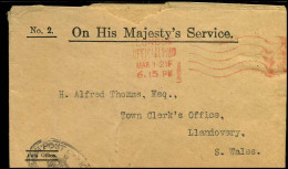 Cover To Llandovery, South Wales - 'On His Majesty's Service' - Autres & Non Classés