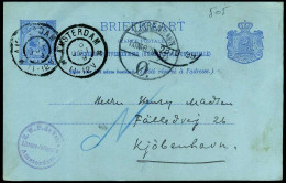 Briefkaart Van Amsterdam Naar Kopenhagen, Denemarken - 'R.W.P. De Vries, Librairie-antiquaire, Amsterdam' - Brieven En Documenten
