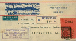 Hong Kong Imperail Airmail First Flight $10 Cover On Calendar Card - Autres & Non Classés