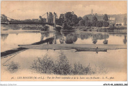 AFXP1-49-0042 - LES ROSIERS - Vue Des Ponts Suspendus Et De La Loire Vers St-Eusebe - Saumur