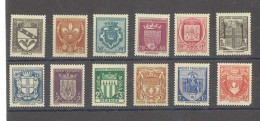 Yvert 526 à 537 - Secours National - Armoieries - Série De 12 Timbres Neufs Sans Traces De Charnières - Andere & Zonder Classificatie