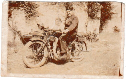 Petite Photo 89x55mm, Moto Side-car Avec Immatriculation Bien Visible - Europe