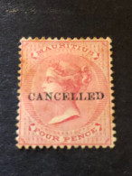 MAURITIUS  SG 62  4d Rose CANCELLED   MH* - Mauricio (...-1967)