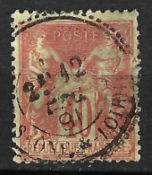 FRANCE Classique, B Obl. CAD Perlés: Localité (?) De S&L Sur Y&T 94 - 1876-1898 Sage (Tipo II)